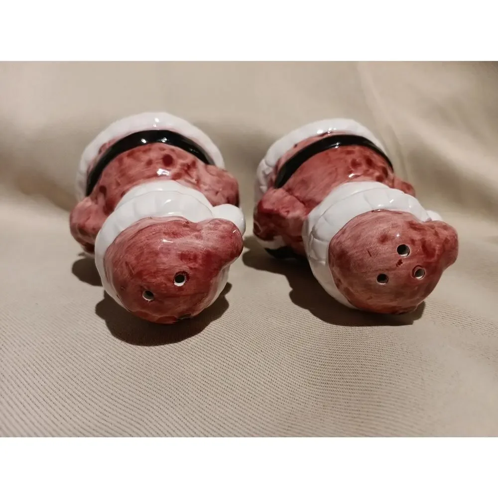 Vintage Santa Claus Salt & Pepper Shakers Ceramic Holiday Decor Christmas Pair